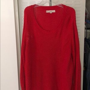Red baggy sweater